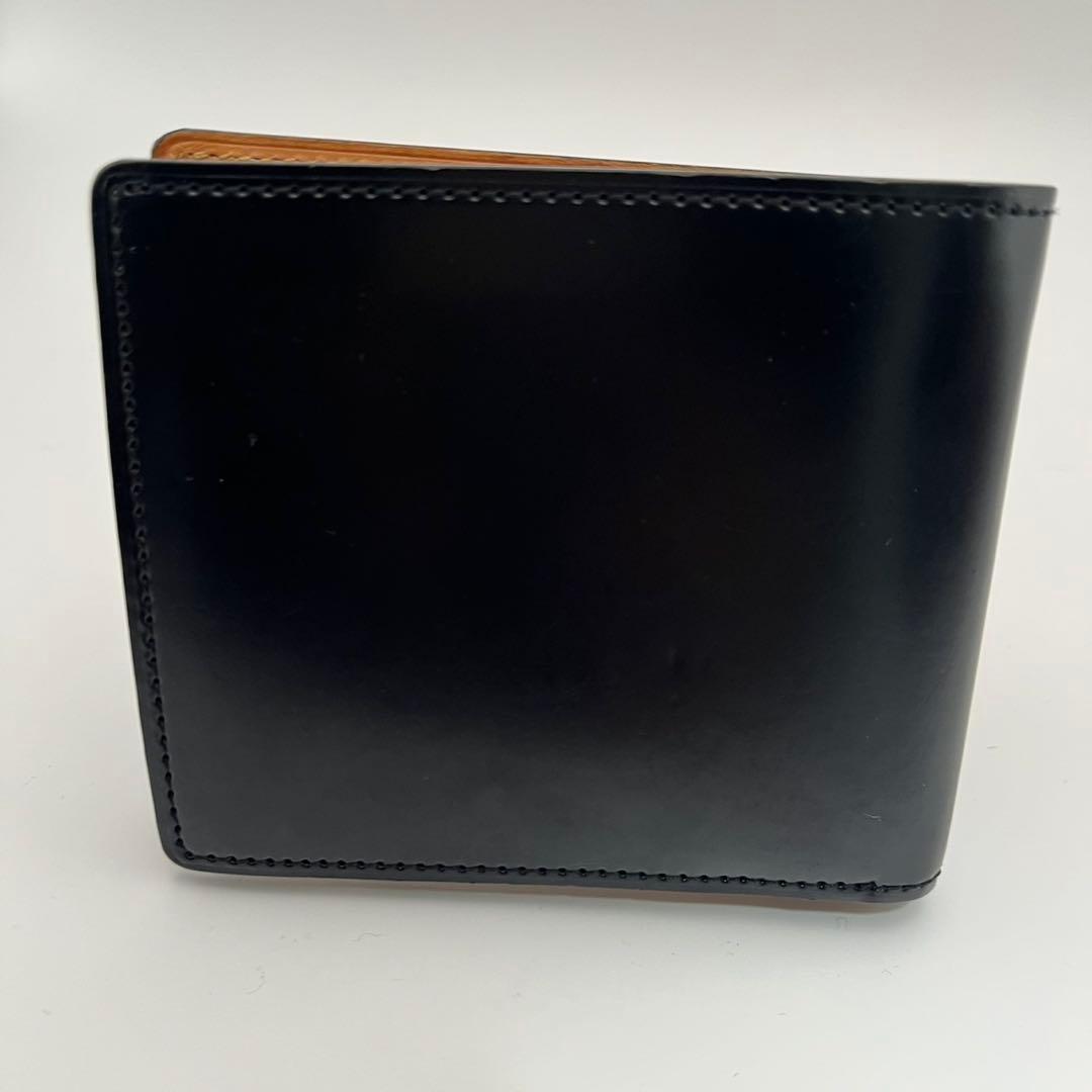 キプリス モルフォ コードバン 二つ折り財布 黒 本革 レザー ブラック