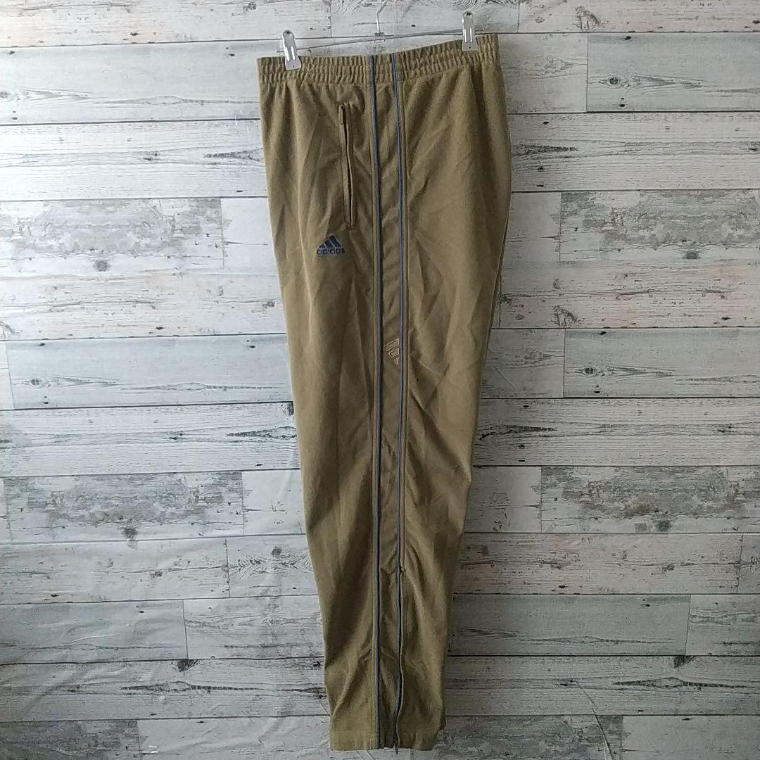 激レア☆アディダス 刺繍ロゴ フリース トラックパンツ 3L カーキ