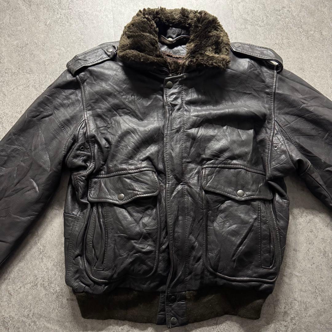 【80s vintage】フライトジャケット　XL G-1 A-2 牛革　短丈