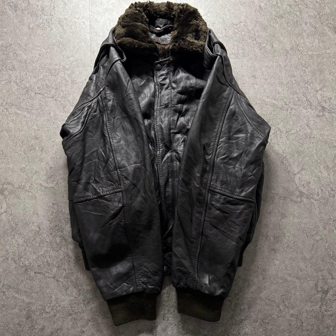 【80s vintage】フライトジャケット　XL G-1 A-2 牛革　短丈