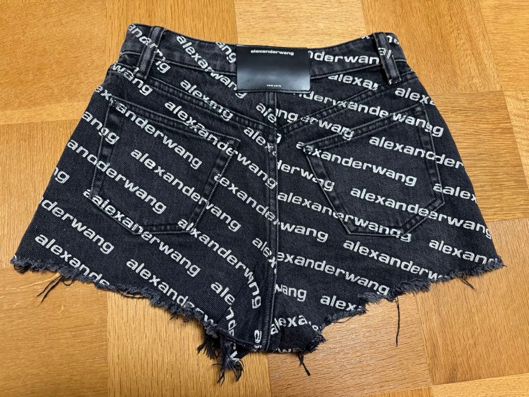 alexanderwang ロゴプリント デニム ショートパンツ23
