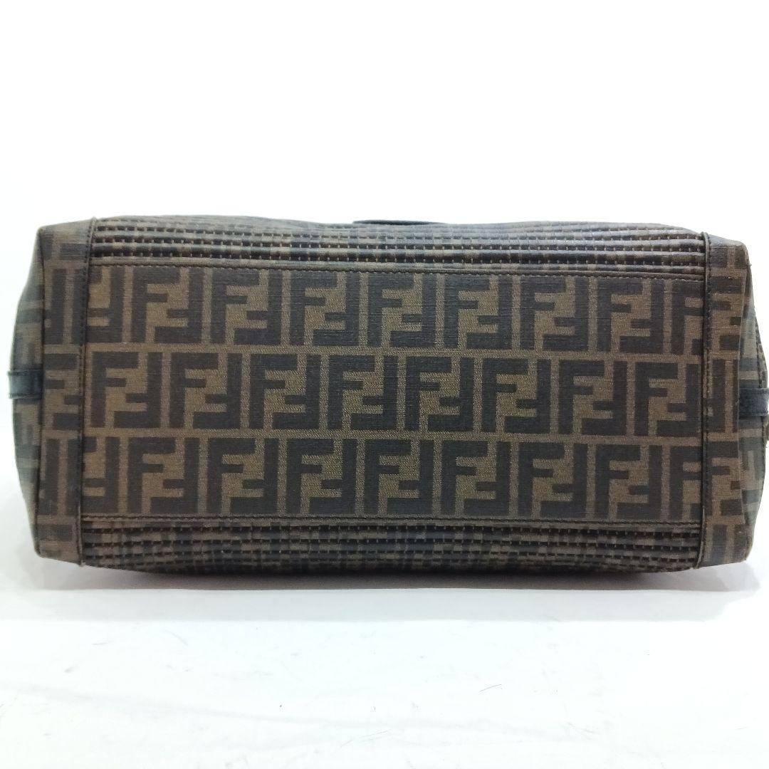 【希少】フェンディ トートバッグ レザー×PVC 大容量 肩掛 FF柄 黒カーキ