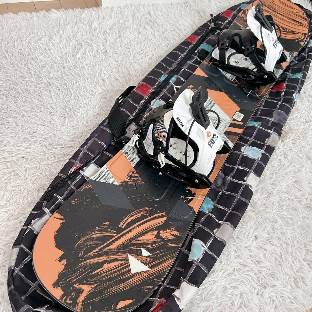 Burtonボード × FLOW バイン × Burton ケース3点セット