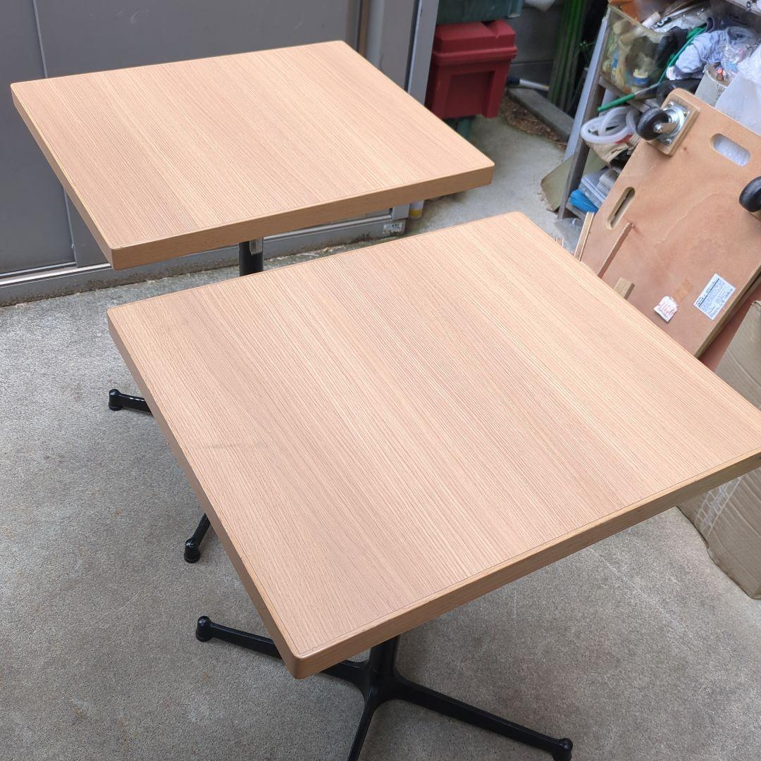 木製天板テーブル2台セット　店舗　カフェ　家具
