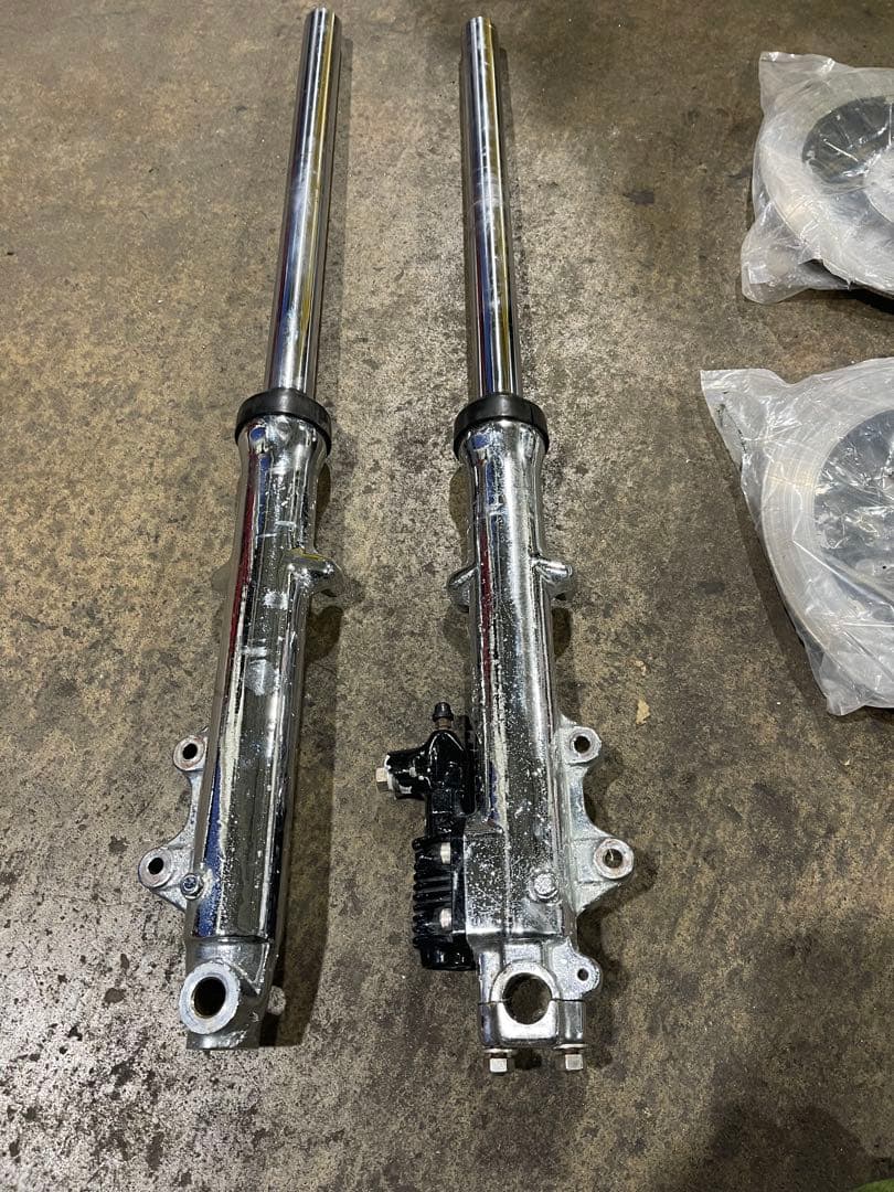 GS400 フロントフォーク　ブレーキ　ローター　キャリパーセット