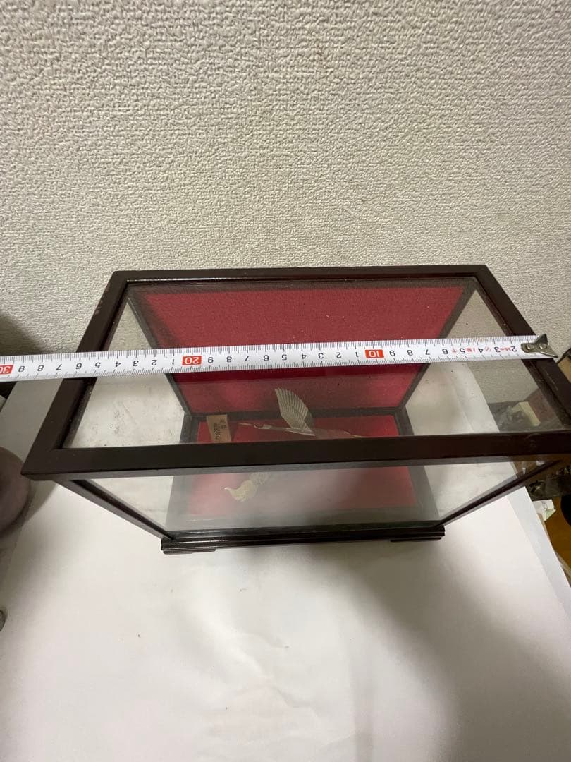 純銀　武比古作　鶴と亀　置物　ガラスケース付