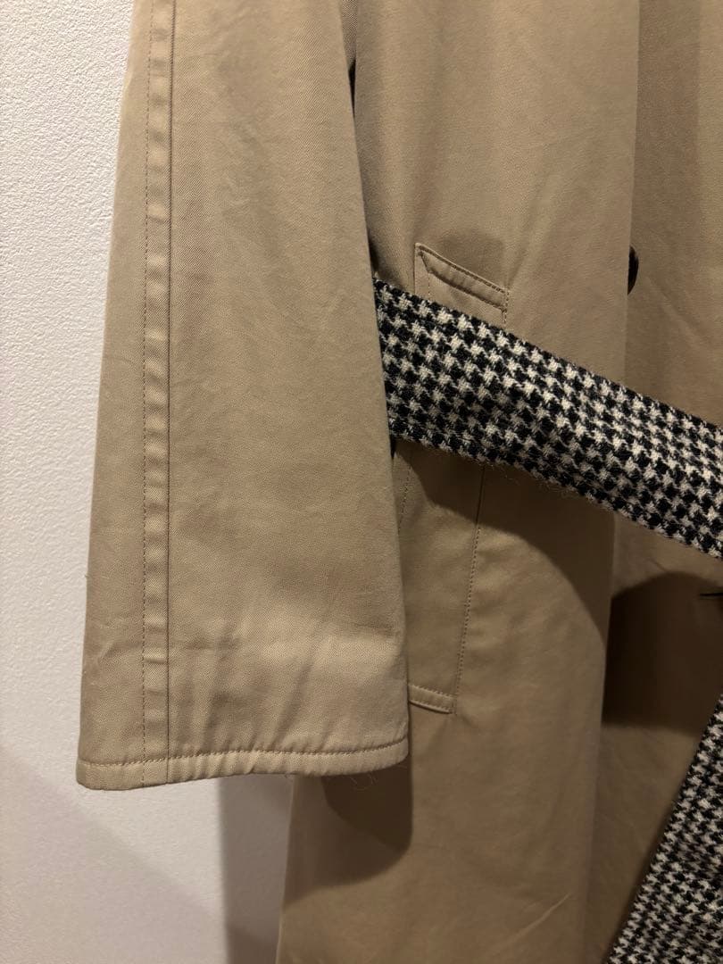 美品 ROKUロクベージュリバーシブル トレンチコート チェック宮崎あおい着用