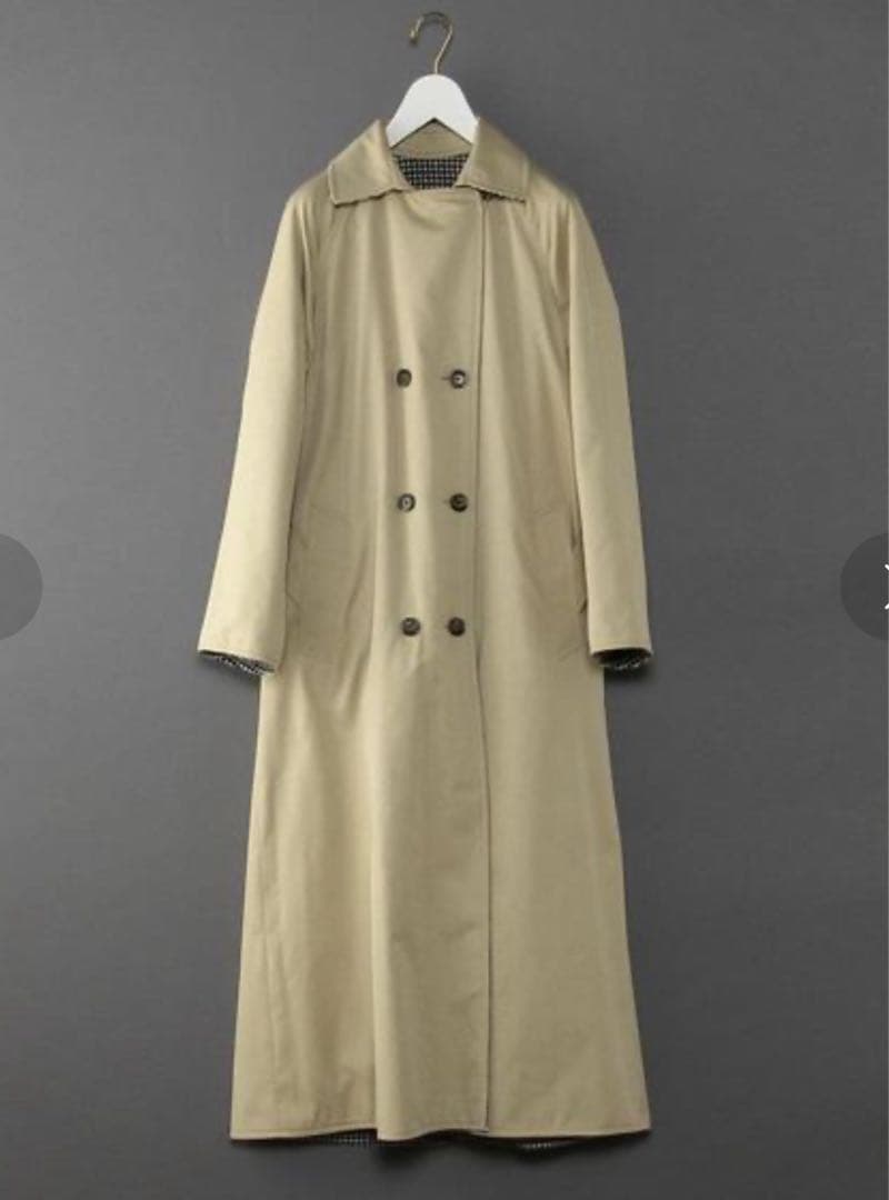 美品 ROKUロクベージュリバーシブル トレンチコート チェック宮崎あおい着用