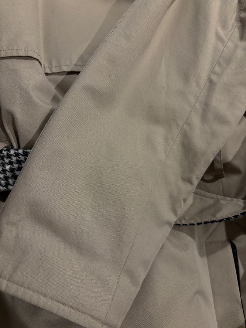 美品 ROKUロクベージュリバーシブル トレンチコート チェック宮崎あおい着用