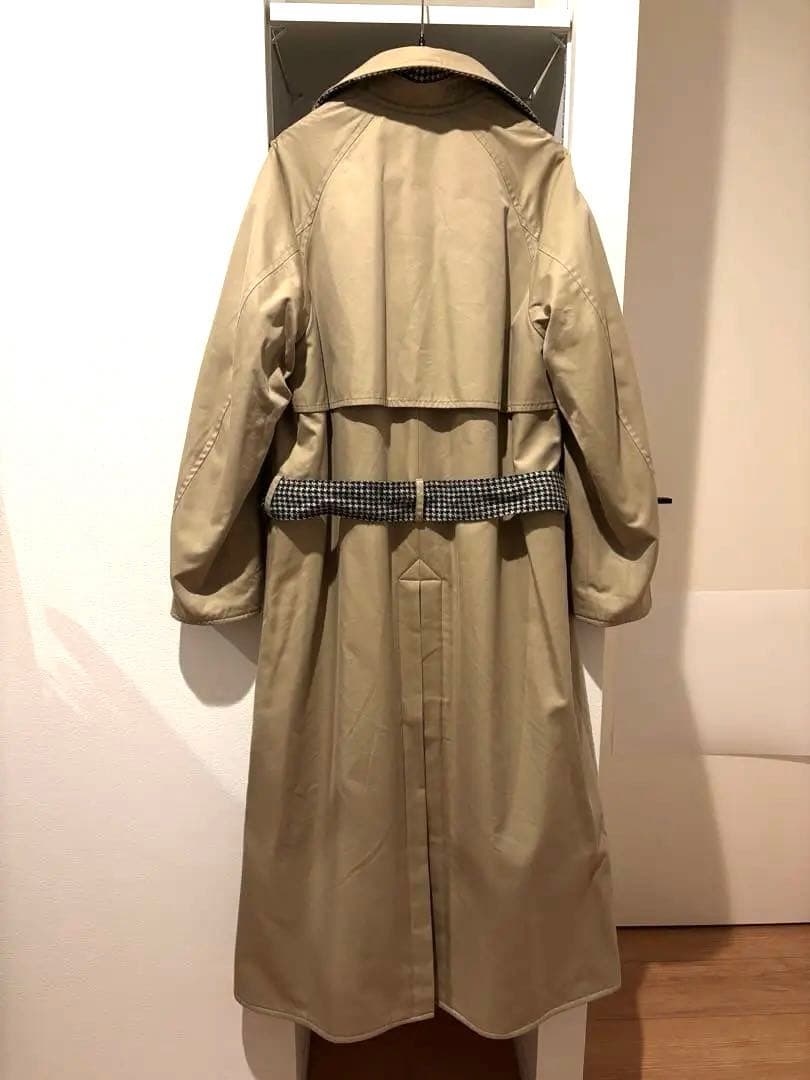 美品 ROKUロクベージュリバーシブル トレンチコート チェック宮崎あおい着用