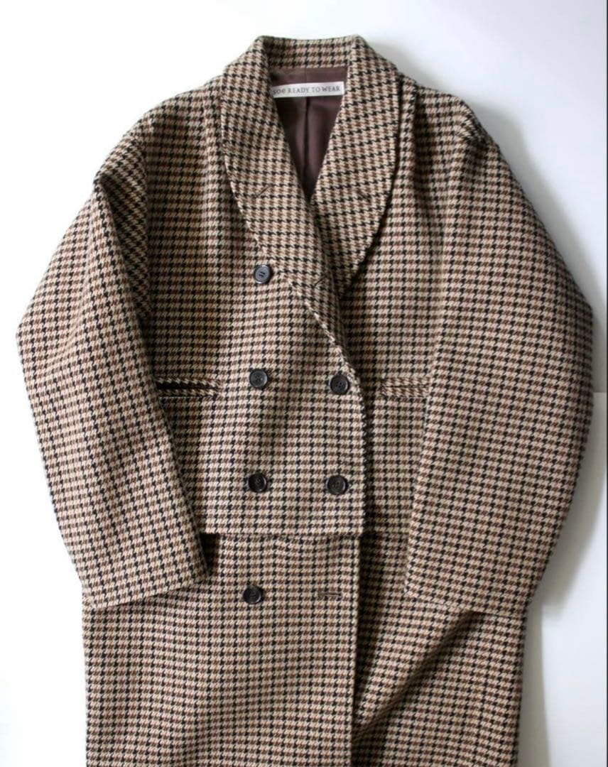 soeソーイ ガンクラブチェックロングコート&スラックス セットアップ 2WAY