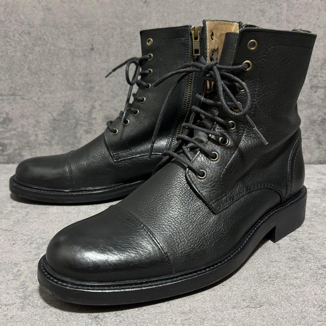 未使用級　アルフレッドバニスター　ワークブーツ　シボ革　ブラック　高級　2124