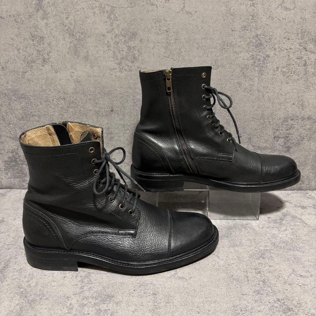 未使用級　アルフレッドバニスター　ワークブーツ　シボ革　ブラック　高級　2124