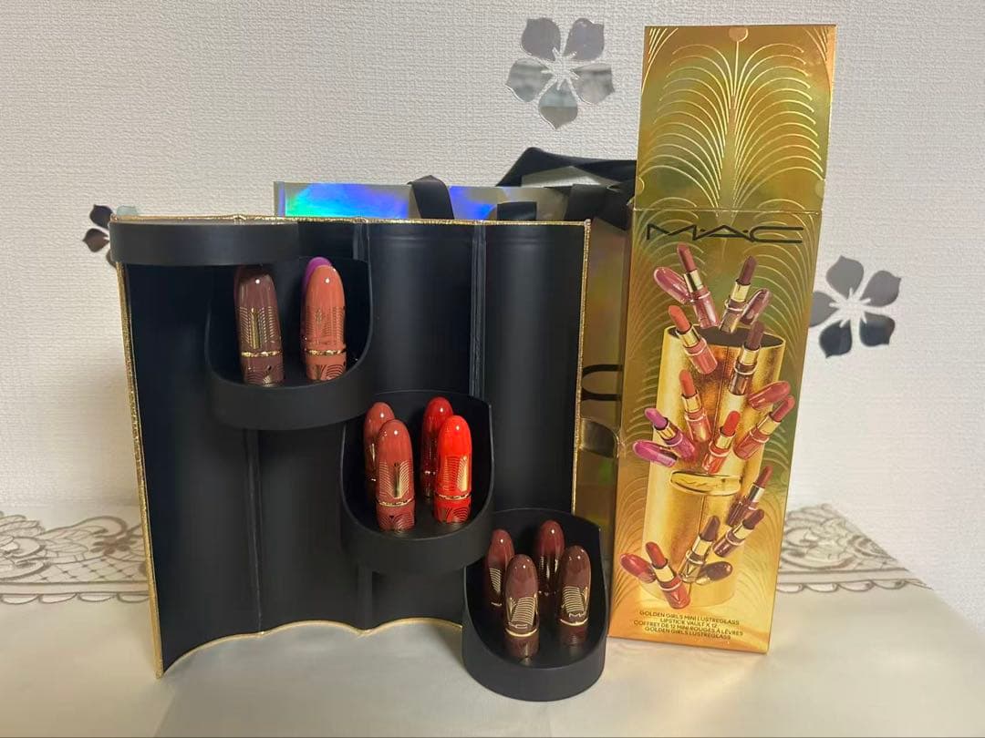 MAC リップスティック ゴールドMAC マック　ミニリップ12本セットとケース