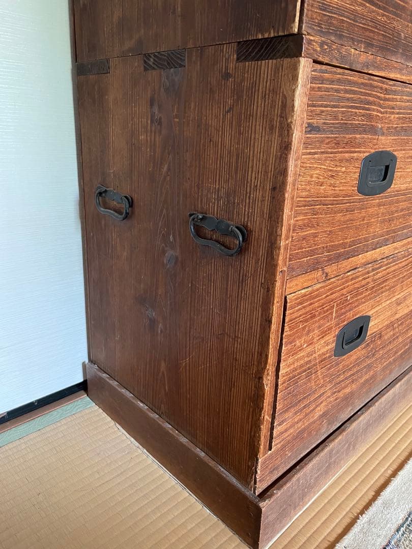 桐箪笥　5段　2+3段　レトロ　アンティーク　チェスト　和箪笥