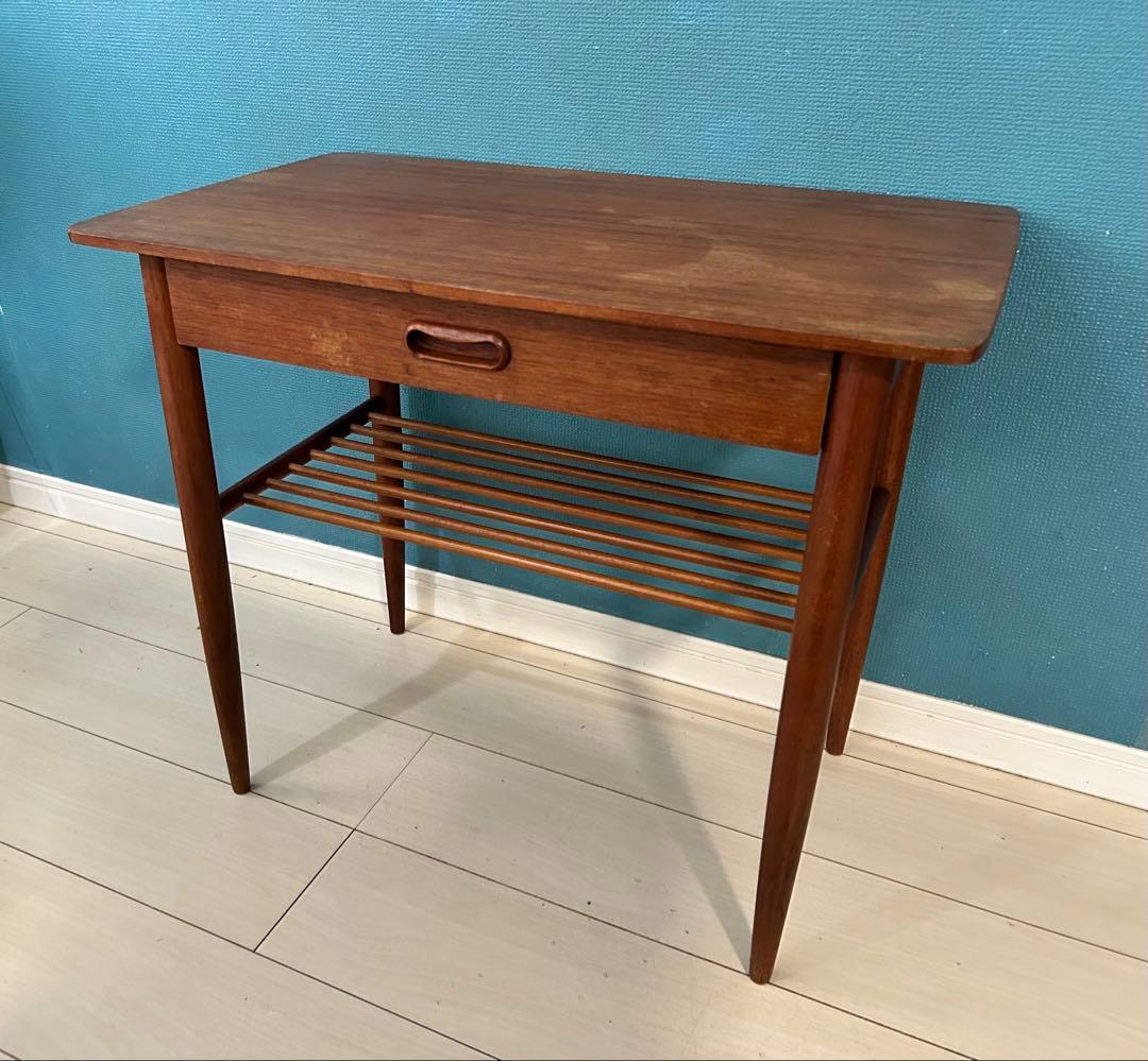 北欧ヴィンテージ テーブル サイドテーブル ミッドセンチュリー チーク 無垢材