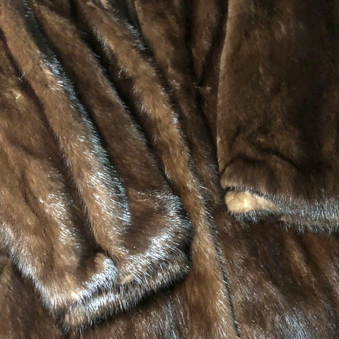 【美品】マホガニーミンクコート　11号　L ミンクコート　リアルファー　毛皮