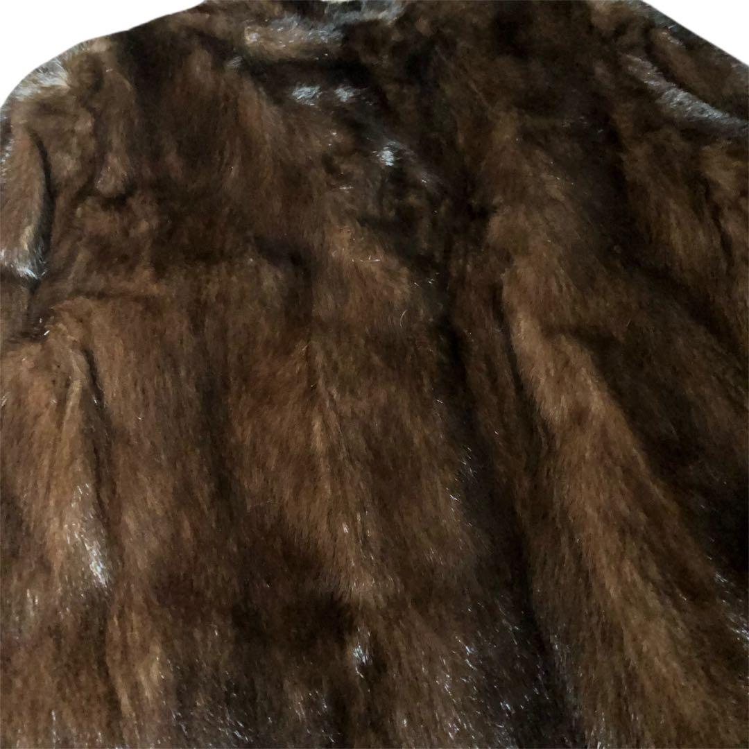 【美品】マホガニーミンクコート　11号　L ミンクコート　リアルファー　毛皮