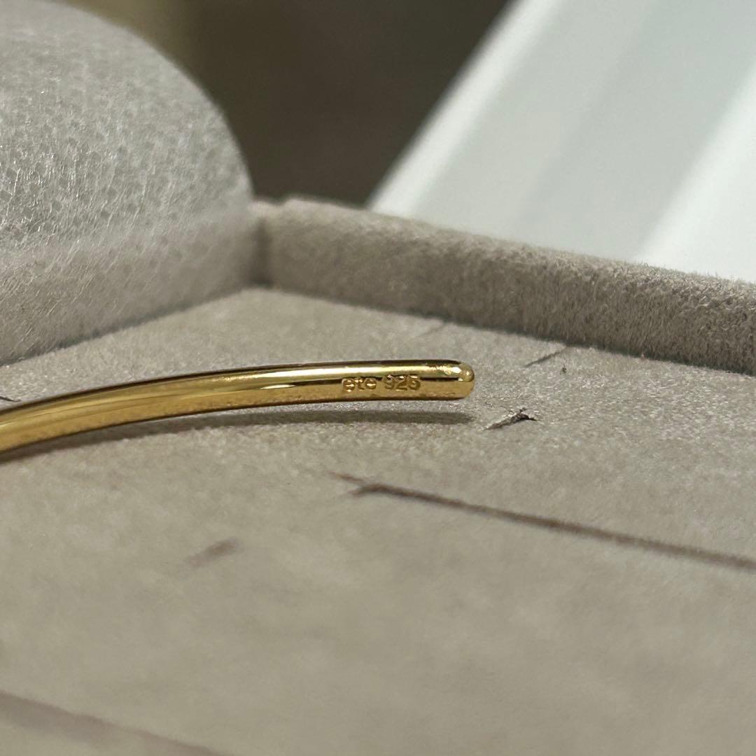 美品【eteエテ】オブジェ シン バングル S イエローゴールド