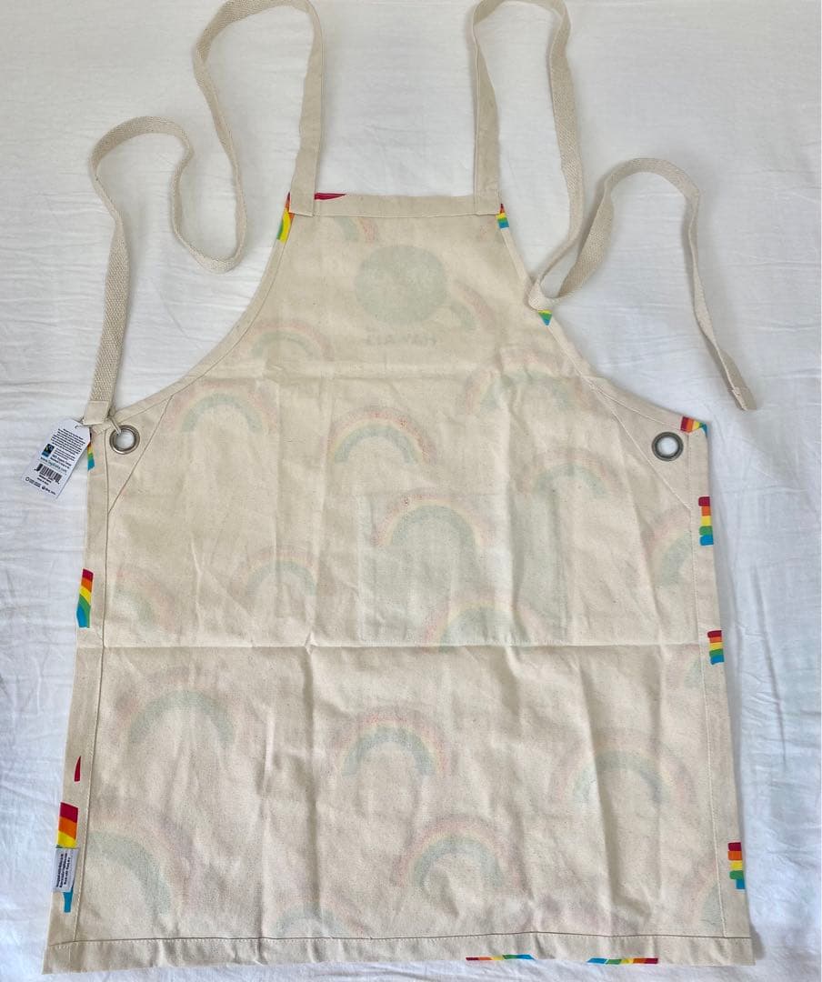 ハワイHawaii⭐︎レアWHOLEFOODSホールフーズエプロンレインボー柄