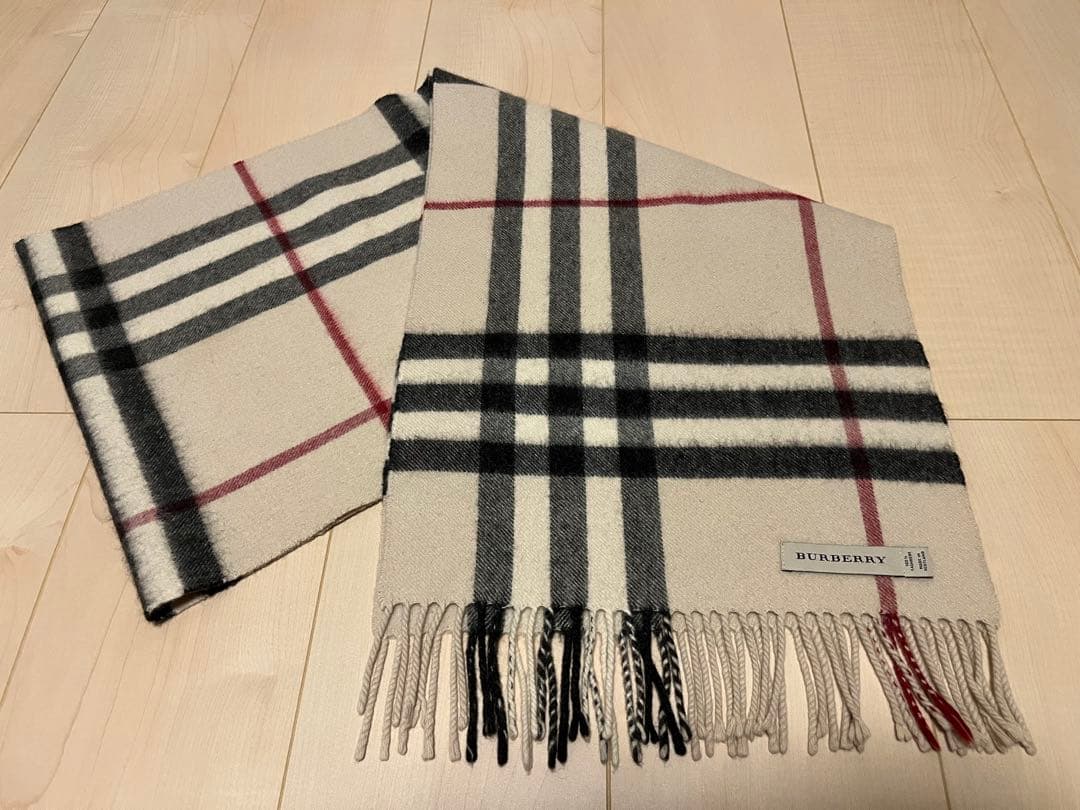 BURBERRY　バーバリー　マフラー　カシミア100％　ストーン