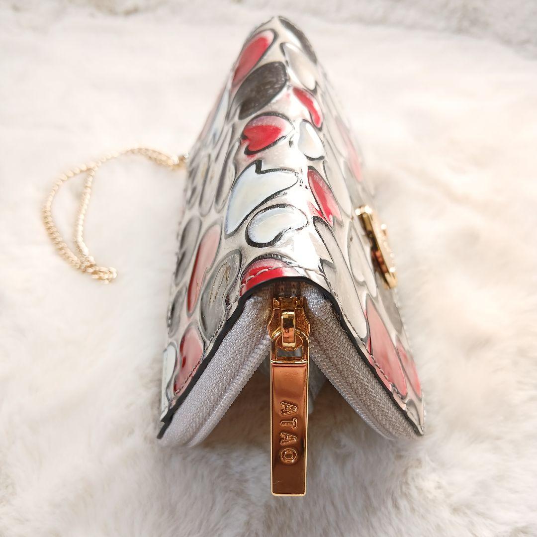 未使用　ATAO キーケース ベル ハッピーヴィトロ プラチナグラス ハート