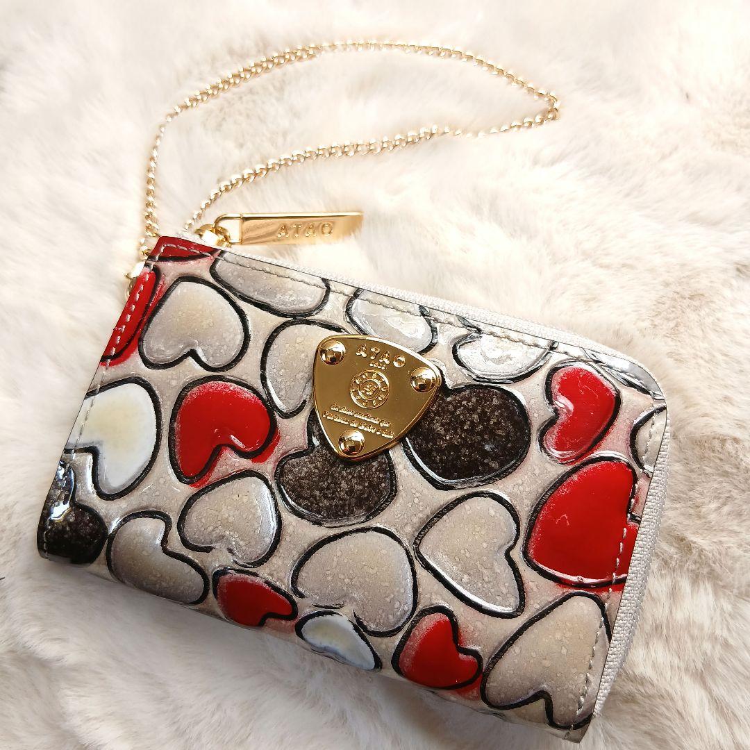 未使用　ATAO キーケース ベル ハッピーヴィトロ プラチナグラス ハート