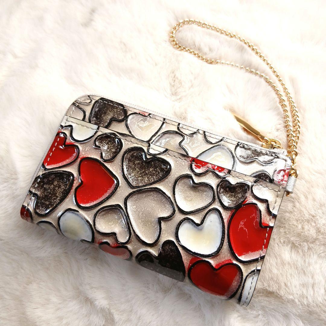 未使用　ATAO キーケース ベル ハッピーヴィトロ プラチナグラス ハート