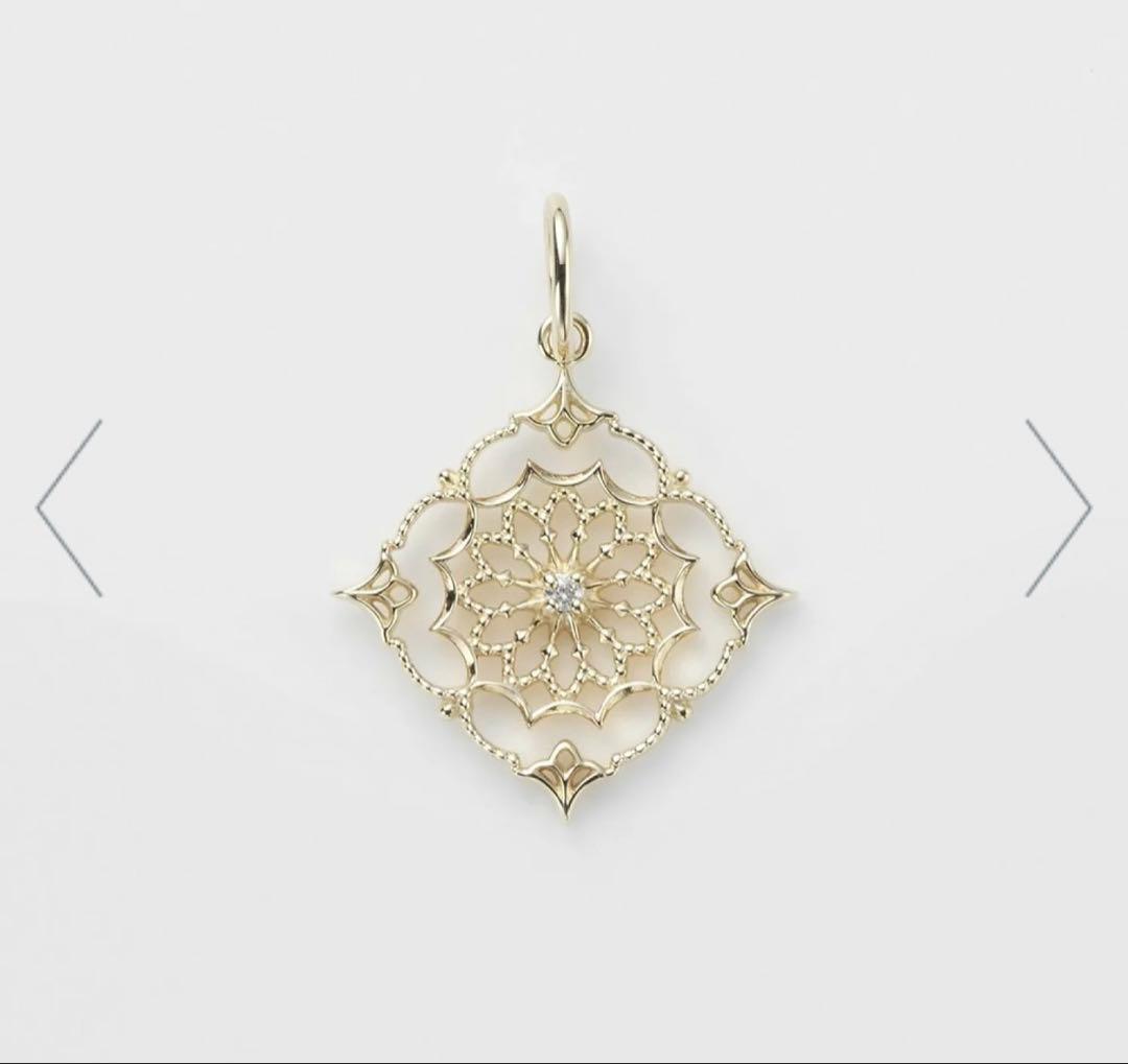 アガット　チャーム　レース　K10 ダイヤモンドチャーム