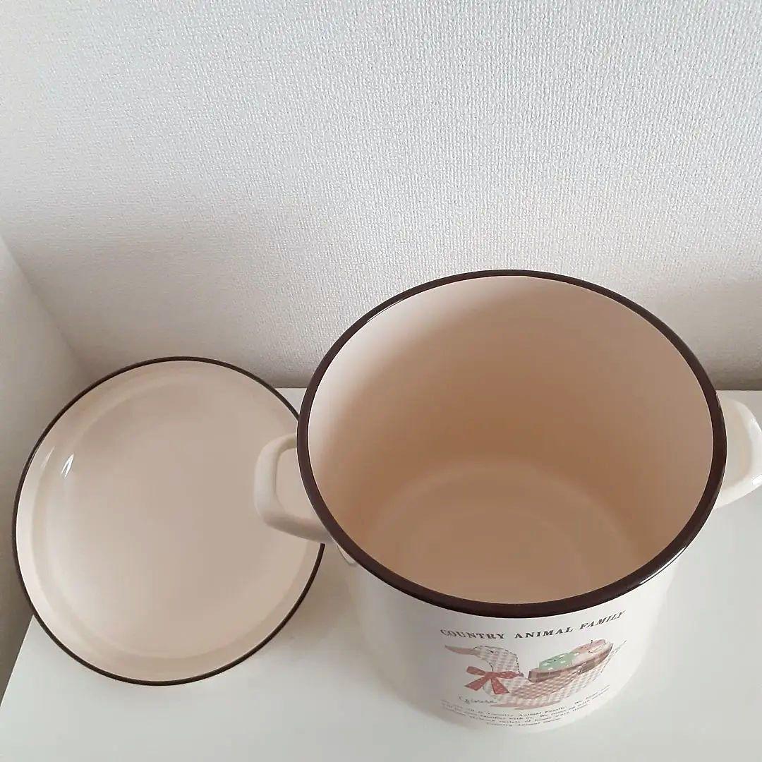 未使用 エジリー カントリーアニマルファミリー ホーロー キャニスターセット