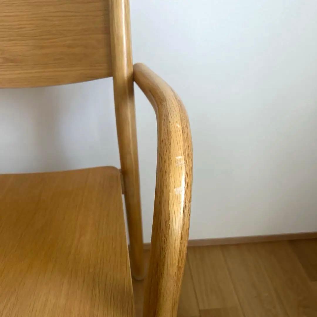 無印良品 オーク材ダイニングアームチェア ブラウン