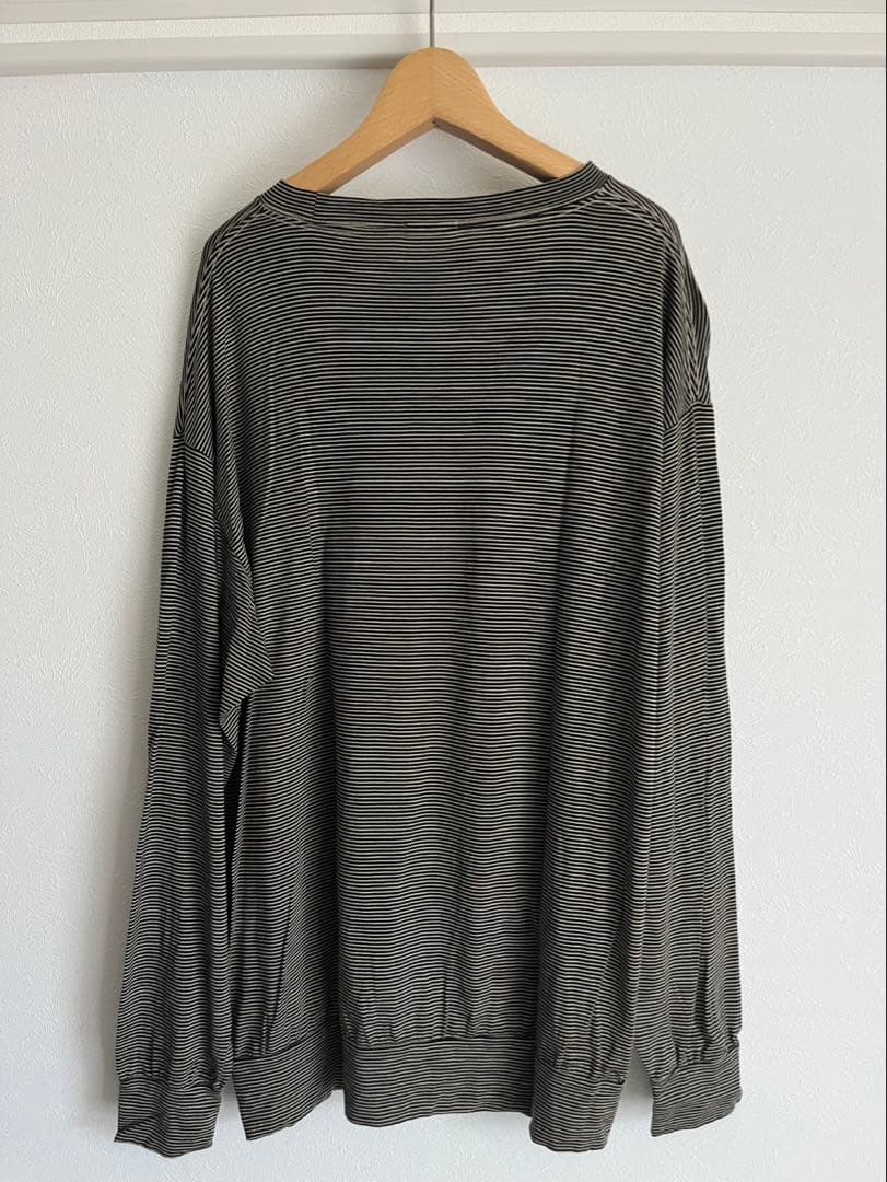 COMOLI 23SS サマーウール 長袖 ボーダー Tシャツ