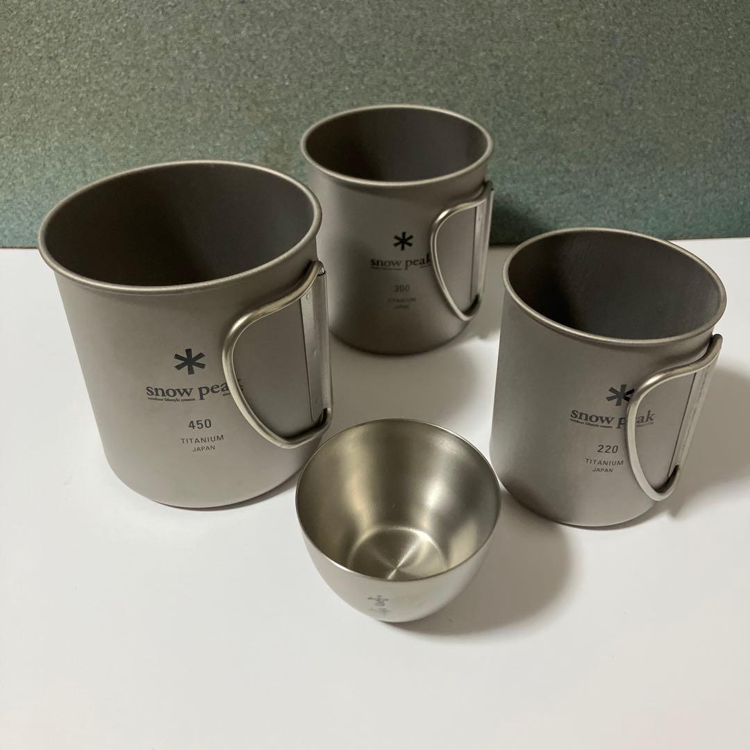  Peak チタンマグカップセット 450・300・220・おちょこ