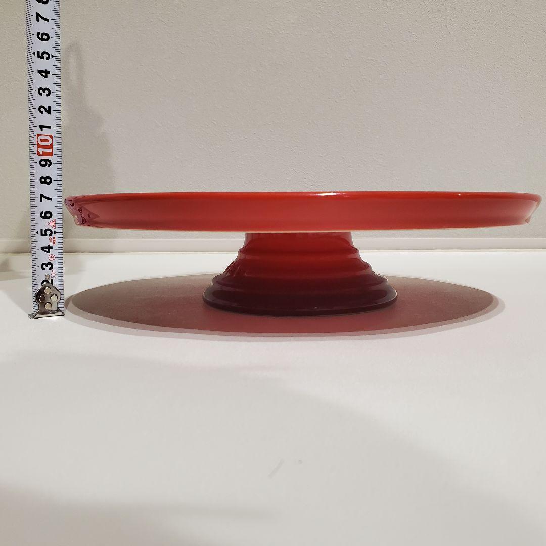 ルクルーゼ ケーキスタンド 30cm チェリーレッド 新品