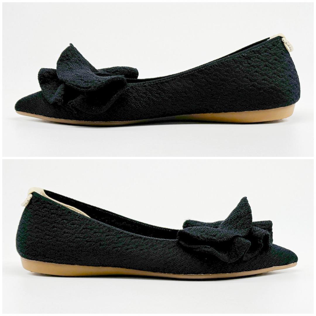 試着のみ Offen オッフェン pointed-FRIN フリル パンプス 黒