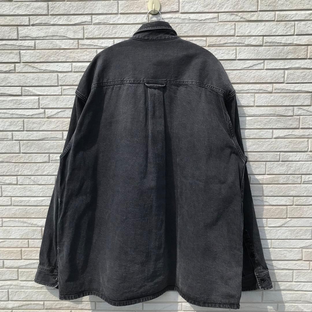 MB　シャツジャケット　M　デニム　ウォッシュブラック　he024