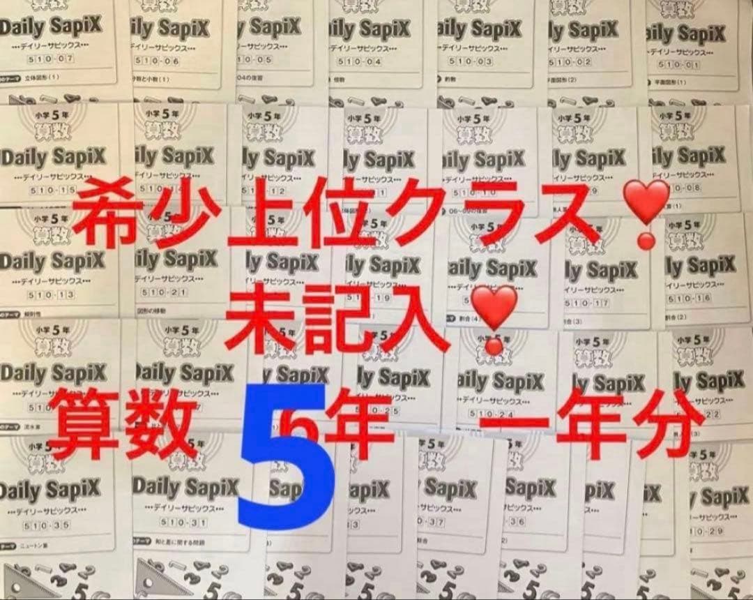 ㉑C SAPIX サピックス　sapix 5年算数　ディリーサピックス　一年分w