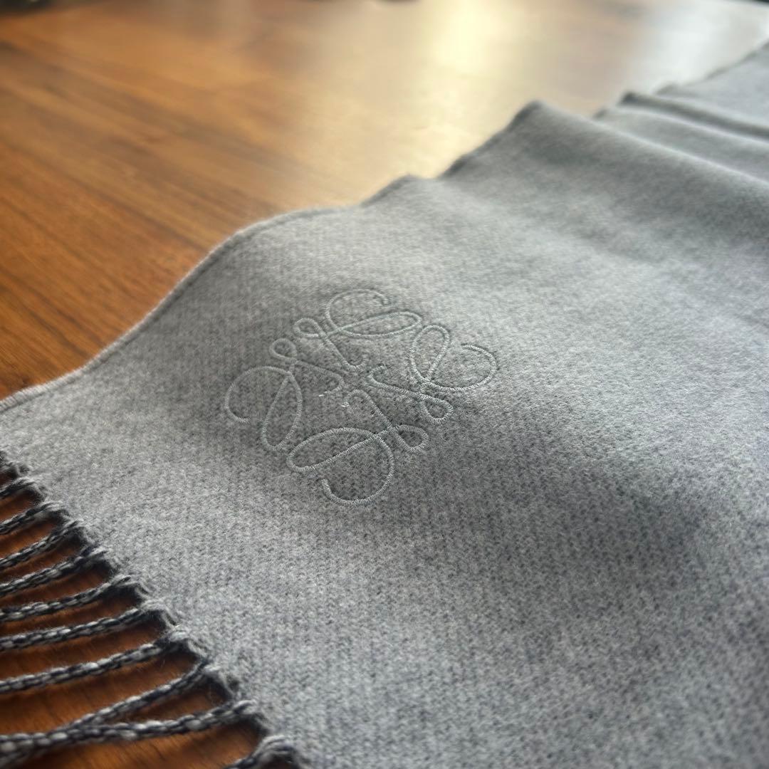 ※期間限定値下げ【美品】LOEWE ロエベ マフラー ウール×カシミヤ ネイビー