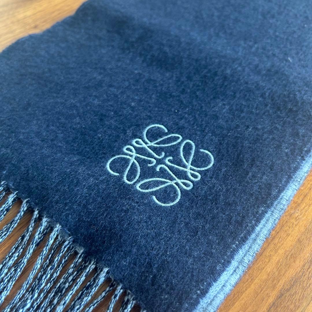 ※期間限定値下げ【美品】LOEWE ロエベ マフラー ウール×カシミヤ ネイビー