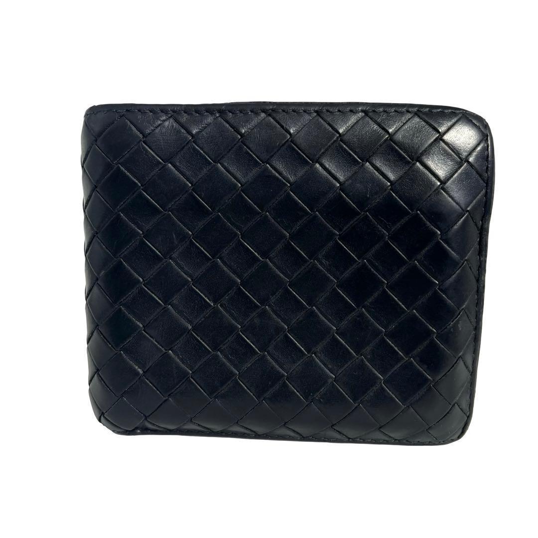 希少✨ボッテガヴェネタ 二つ折り財布 イントレチャート レザー ブラック