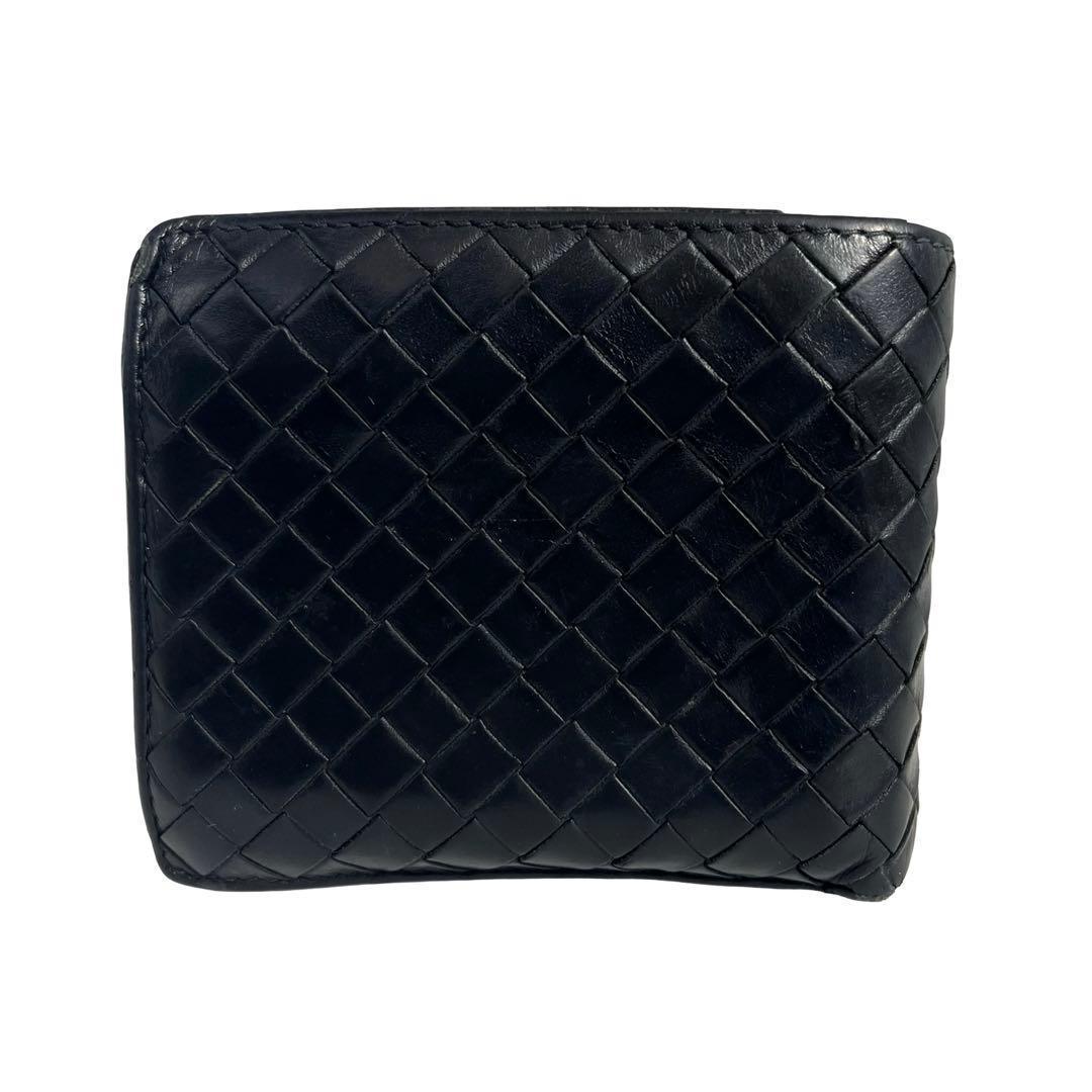 希少✨ボッテガヴェネタ 二つ折り財布 イントレチャート レザー ブラック