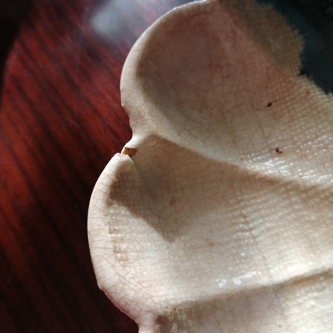 瀬戸焼　加藤作助　織部菊形皿　18枚　15.5cm　明治～昭和初期