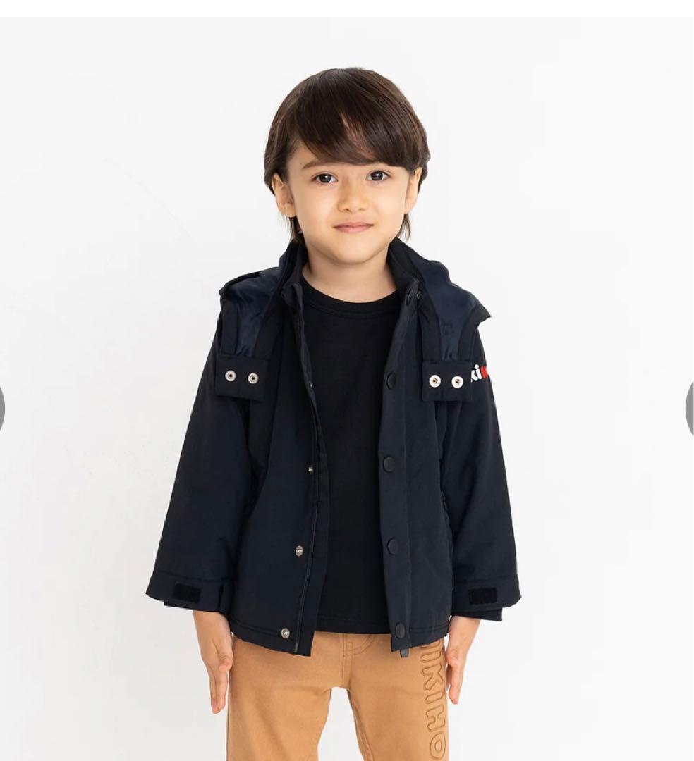 新品　新作　3.8万　ミキハウス　ロゴジャンパー110 ブラック　パーカー