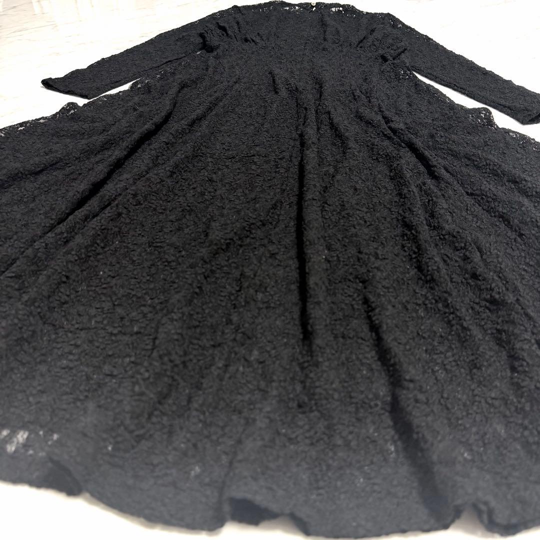 【美品】完売品✨️アニュアンス ヴィンテージ レース ドレス ロング 黒 美ライン