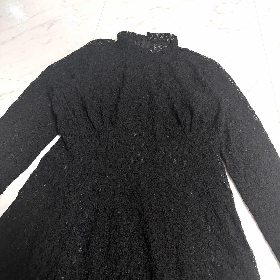 【美品】完売品✨️アニュアンス ヴィンテージ レース ドレス ロング 黒 美ライン