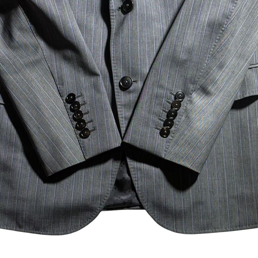 GUCCI グッチ スーツ セットアップ 50R グレー ストライプ モヘア混