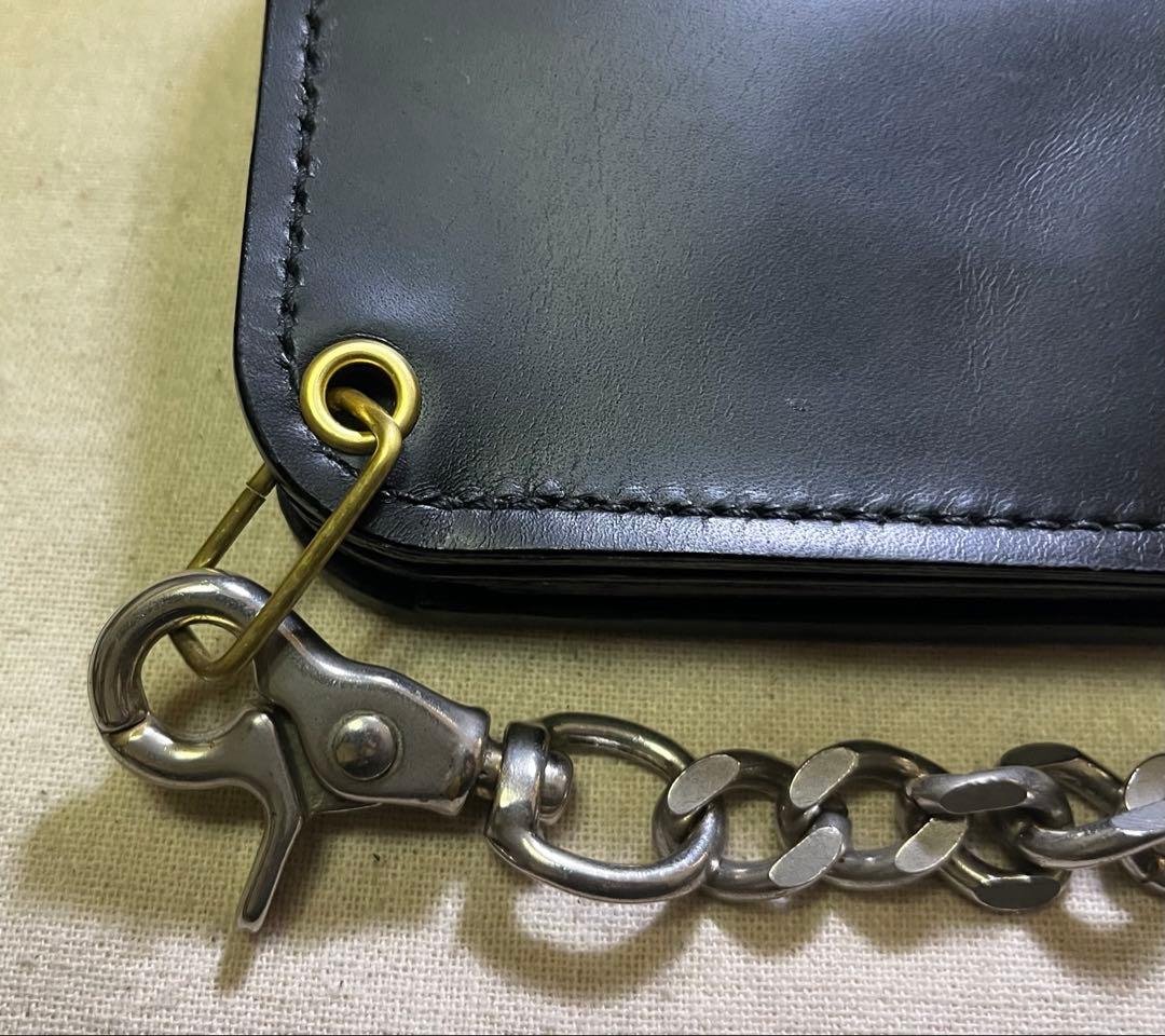 ミドル トラッカーウォレット 三層 ピックポケット無し ブラック