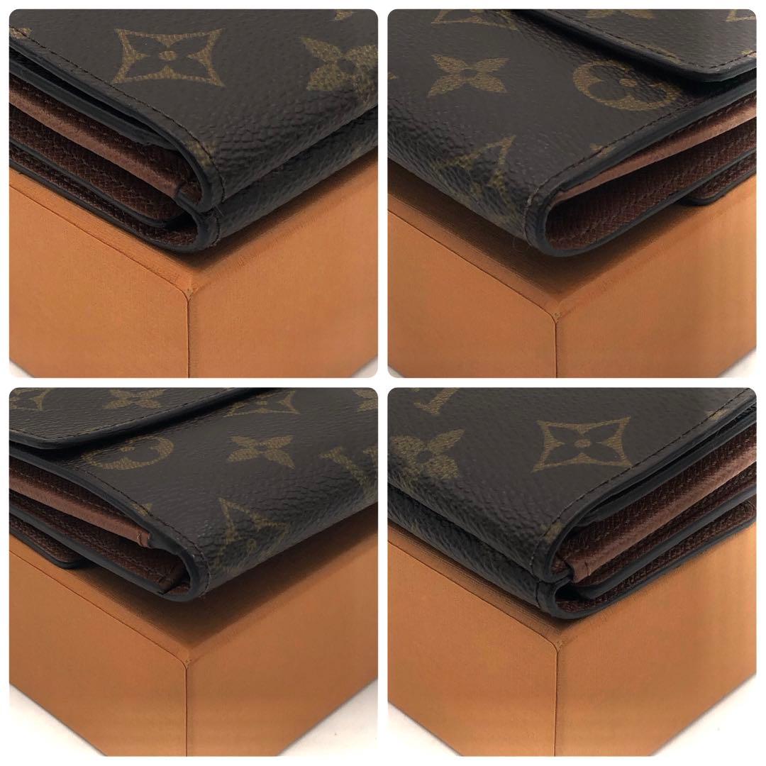 ルイヴィトン ブラウン モノグラム 三つ折り財布 ポルトモネビエカルトクレディ