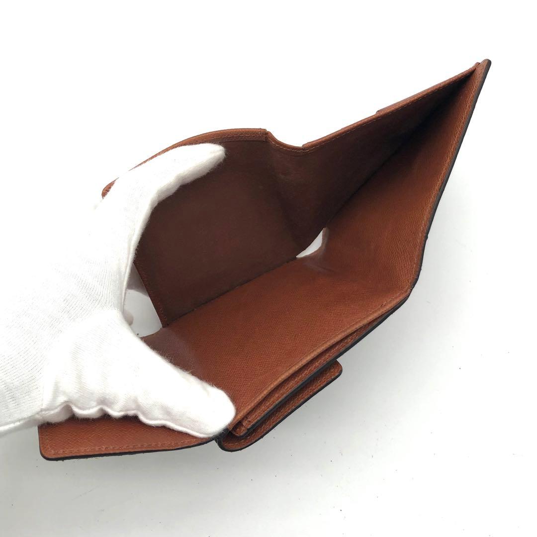 ルイヴィトン ブラウン モノグラム 三つ折り財布 ポルトモネビエカルトクレディ