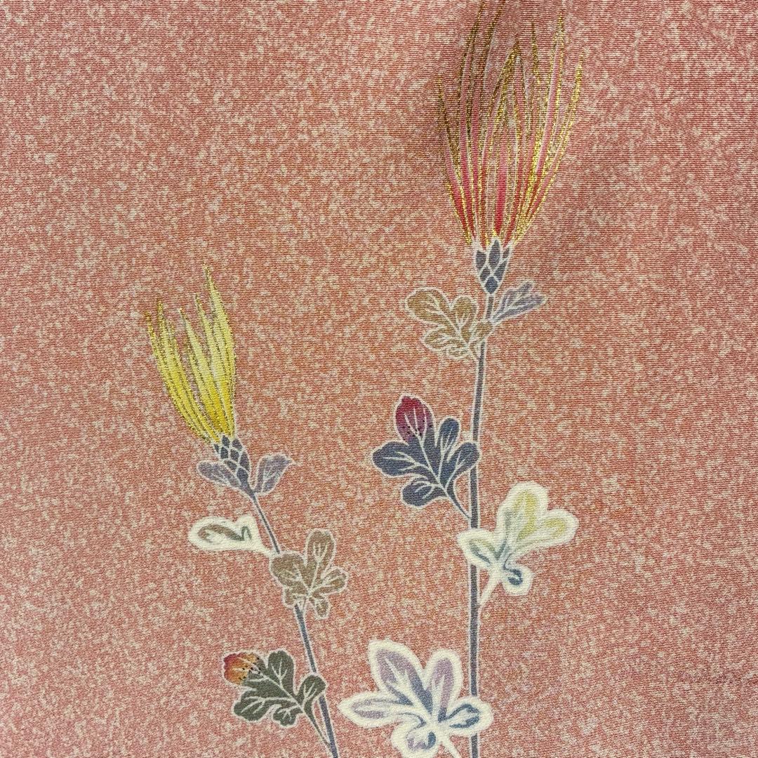 D184 訪問着　友禅　花模様　正絹　着物　袷　極美品